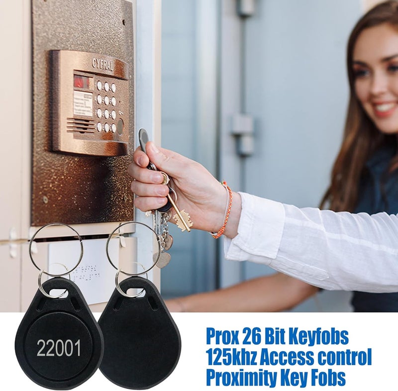 dcvbny 50pcs 26 bit Black Prox Keyfobs Proximity Fob Frequency 125KHZ H-ID Compatible with Prox Key ISOProx 1346 1386 1326 H10301 Format Card Readers, Works with The vast Majority of Access Control Systems - Image 4